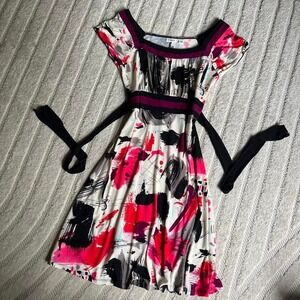 Cato multicoloured abstract print dress size small boho party summer festivals